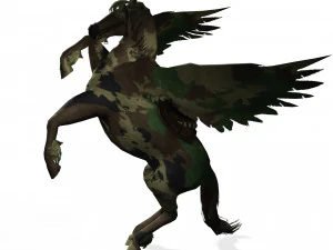 Pegasus WAR Horse Flying MILITARY HORSE PEGASUS 3D Model