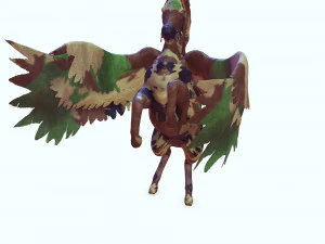 Pegasus WAR Horse Flying MILITARY HORSE PEGASUS 3D Model