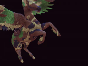 Pegasus WAR Horse Flying MILITARY HORSE PEGASUS 3D Model