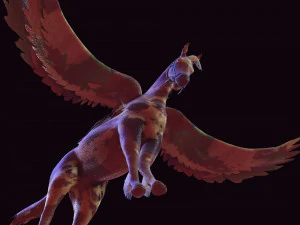 Pegasus WAR Horse Flying MILITARY HORSE PEGASUS 3D Model