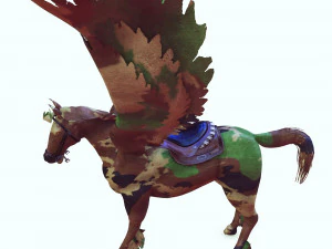 Pegasus WAR Horse Flying MILITARY HORSE PEGASUS 3D Model