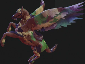 Pegasus WAR Horse Flying MILITARY HORSE PEGASUS 3D Model