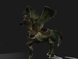 Pegasus WAR Horse Flying MILITARY HORSE PEGASUS 3D Model