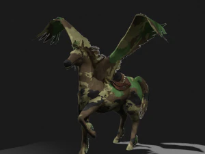 Pegasus WAR Horse Flying MILITARY HORSE PEGASUS 3D Model