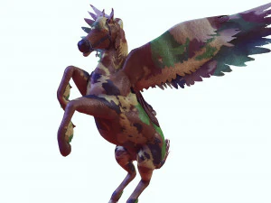 Pegasus WAR Horse Flying MILITARY HORSE PEGASUS 3D Model