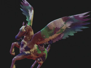 Pegasus WAR Horse Flying MILITARY HORSE PEGASUS 3D Model