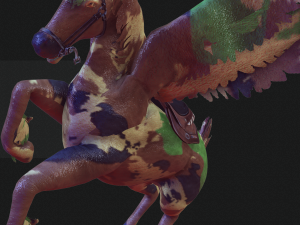 Pegasus WAR Horse Flying MILITARY HORSE PEGASUS 3D 모델