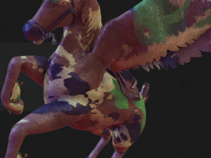 Pegasus WAR Horse Flying MILITARY HORSE PEGASUS 3D Model