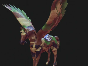 Pegasus WAR Horse Flying MILITARY HORSE PEGASUS 3D Model