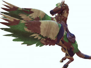 Pegasus WAR Horse Flying MILITARY HORSE PEGASUS 3D Model