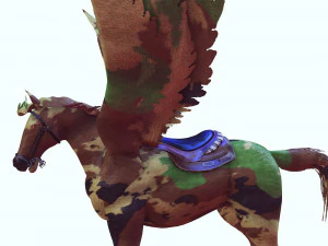 Pegasus WAR Horse Flying MILITARY HORSE PEGASUS 3D Model