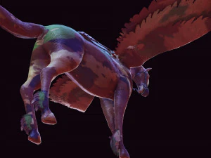 Pegasus WAR Horse Flying MILITARY HORSE PEGASUS 3D Model
