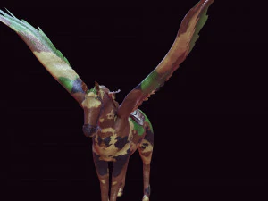 Pegasus WAR Horse Flying MILITARY HORSE PEGASUS 3D Model