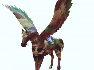 Pegasus WAR Horse Flying MILITARY HORSE PEGASUS 3D Model