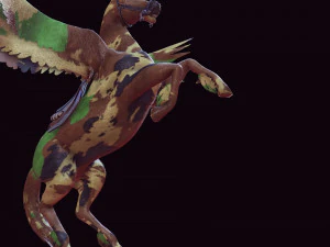 Pegasus WAR Horse Flying MILITARY HORSE PEGASUS 3D Model