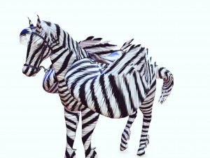 PEGASUS FLYING ZEBRA HORSE PEGASUS ZEBRA 3D Model