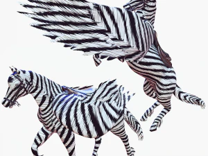 PEGASUS FLYING ZEBRA HORSE PEGASUS ZEBRA 3D Model