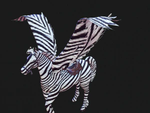 PEGASUS FLYING ZEBRA HORSE PEGASUS ZEBRA 3D Model