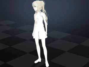 School Girl ANIME WOMAN AND SCHOOL GIRL SKIRT SOCKS HAIR EYES 3D Model