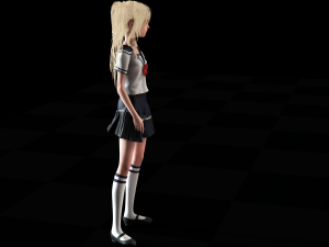 School Girl ANIME WOMAN AND SCHOOL GIRL SKIRT SOCKS HAIR EYES Modelo 3D