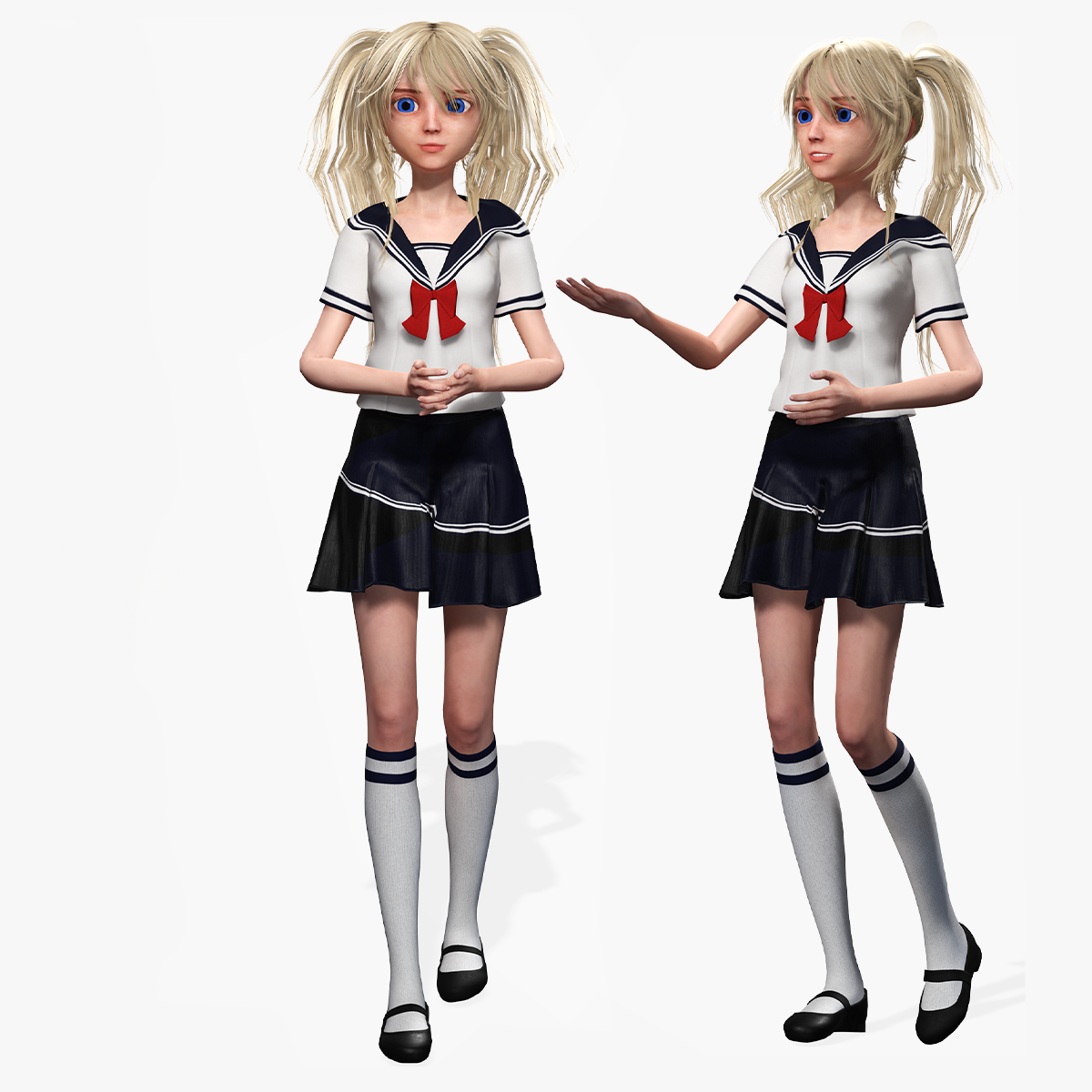 Blender 3.0 - Anime School Girl modeling 