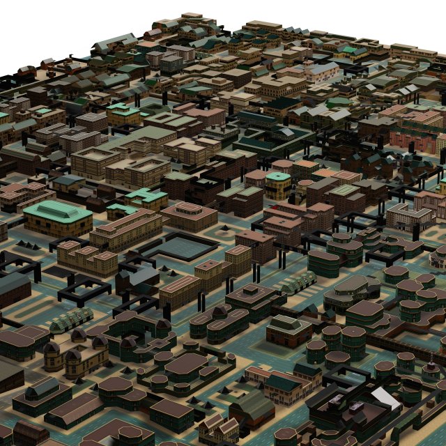 CITY 3D MODEL Model Cetak 3D .c4d .max .obj .3ds .fbx .stl .blend 