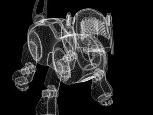DOG SCIFI 3D MODEL - OBJ - FBX - 3D PRINTING - 3D PROJECT - SCIFI DOG 3D Model
