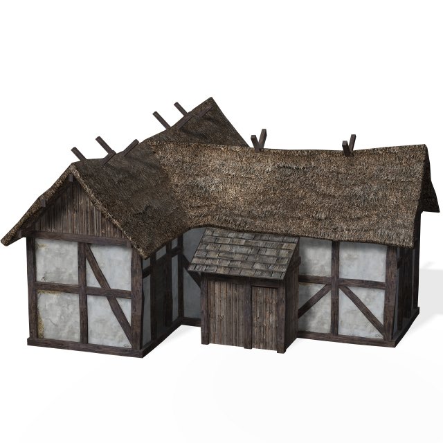 MEDIEVAL HOUSE 3D MODEL - OBJ - FBX - 3D PRINTING - MEDIEVAL - HOUSE READY MEDIEVAL 3D Model .c4d .max .obj .3ds .fbx .stl .blend 