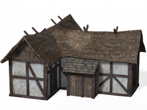 MEDIEVAL HOUSE 3D MODEL - OBJ - FBX - 3D PRINTING - MEDIEVAL - HOUSE READY MEDIEVAL 3D Model