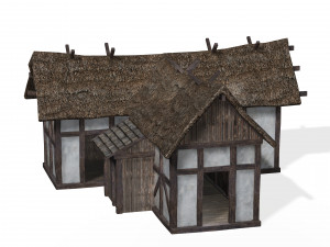 MEDIEVAL HOUSE 3D MODEL - OBJ - FBX - 3D PRINTING - MEDIEVAL - HOUSE READY MEDIEVAL 3D Model