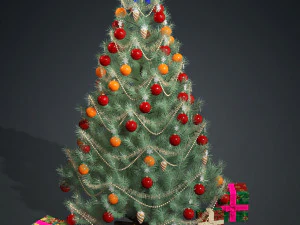 CHRISMAS TREE 3D MODEL - OBJ - FBX - 3D PRINTING - 3D PROJECT - GAME READY 3D Model