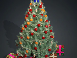 CHRISMAS TREE 3D MODEL - OBJ - FBX - 3D PRINTING - 3D PROJECT - GAME READY 3D Model