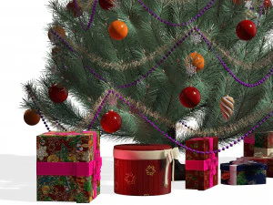 CHRISMAS TREE 3D MODEL - OBJ - FBX - 3D PRINTING - 3D PROJECT - GAME READY 3D Model
