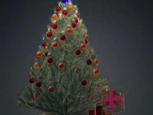 CHRISMAS TREE 3D MODEL - OBJ - FBX - 3D PRINTING - 3D PROJECT - GAME READY 3D Model