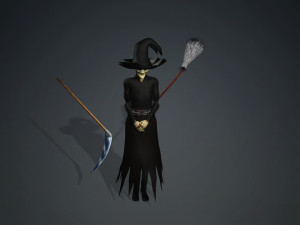THE HALLOWEEN WITCH 3D MODEL - OBJ - FBX - 3D PRINTING - 3D PROJECT - GAME READY 3D Model