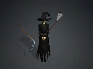 THE HALLOWEEN WITCH 3D MODEL - OBJ - FBX - 3D PRINTING - 3D PROJECT - GAME READY 3D Model
