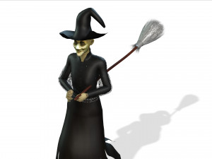 THE HALLOWEEN WITCH 3D MODEL - OBJ - FBX - 3D PRINTING - 3D PROJECT - GAME READY 3D Model