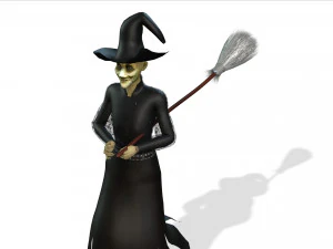 THE HALLOWEEN WITCH 3D MODEL - OBJ - FBX - 3D PRINTING - 3D PROJECT - GAME READY 3D Model