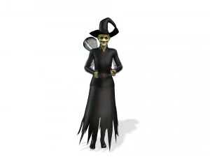 THE HALLOWEEN WITCH 3D MODEL - OBJ - FBX - 3D PRINTING - 3D PROJECT - GAME READY 3D Model