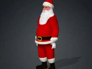 SANTA CLAUS 3D MODEL - OBJ - FBX - 3D PRINTING - 3D PROJECT - GAME READY 3D Model