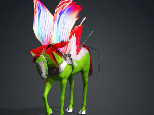 HORSE WINGS 3D MODEL ANIMATED FOR 3D PRINTING AND FBX RIGGED FOR 3D PROJECT 3D Print Model