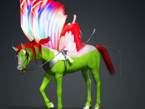 HORSE WINGS 3D MODEL ANIMATED FOR 3D PRINTING AND FBX RIGGED FOR 3D PROJECT 3D 打印模型