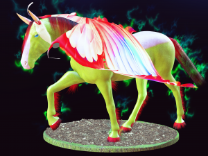 HORSE WINGS 3D MODEL ANIMATED FOR 3D PRINTING AND FBX RIGGED FOR 3D PROJECT 3D 打印模型