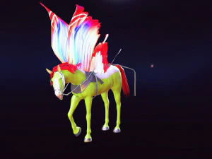 HORSE WINGS 3D MODEL ANIMATED FOR 3D PRINTING AND FBX RIGGED FOR 3D PROJECT 3D Print Model