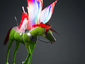 HORSE WINGS 3D MODEL ANIMATED FOR 3D PRINTING AND FBX RIGGED FOR 3D PROJECT 3D Print Model