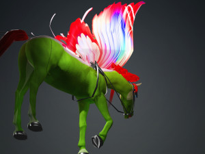 HORSE WINGS 3D MODEL ANIMATED FOR 3D PRINTING AND FBX RIGGED FOR 3D PROJECT 3D 打印模型