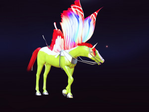 HORSE WINGS 3D MODEL ANIMATED FOR 3D PRINTING AND FBX RIGGED FOR 3D PROJECT 3D 打印模型