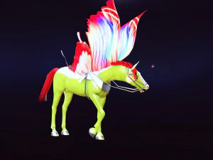 HORSE WINGS 3D MODEL ANIMATED FOR 3D PRINTING AND FBX RIGGED FOR 3D PROJECT 3D Print Model