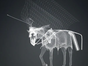 HORSE WINGS 3D MODEL ANIMATED FOR 3D PRINTING AND FBX RIGGED FOR 3D PROJECT 3D Print Model