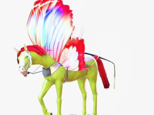 HORSE WINGS 3D MODEL ANIMATED FOR 3D PRINTING AND FBX RIGGED FOR 3D PROJECT 3D Print Model